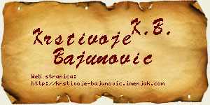Krstivoje Bajunović vizit kartica